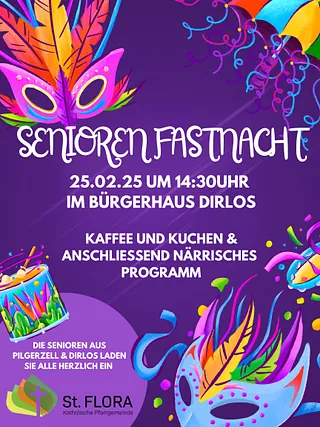 Seniorenfastnacht Dirlos 25.02.2025 14.30 Uhr